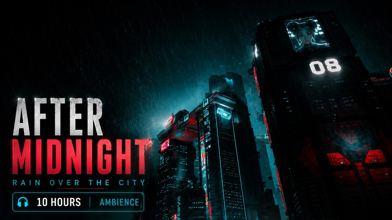 Cyberpunk Rain City at Night — Neon Megacity Ambience for Studying & Focus