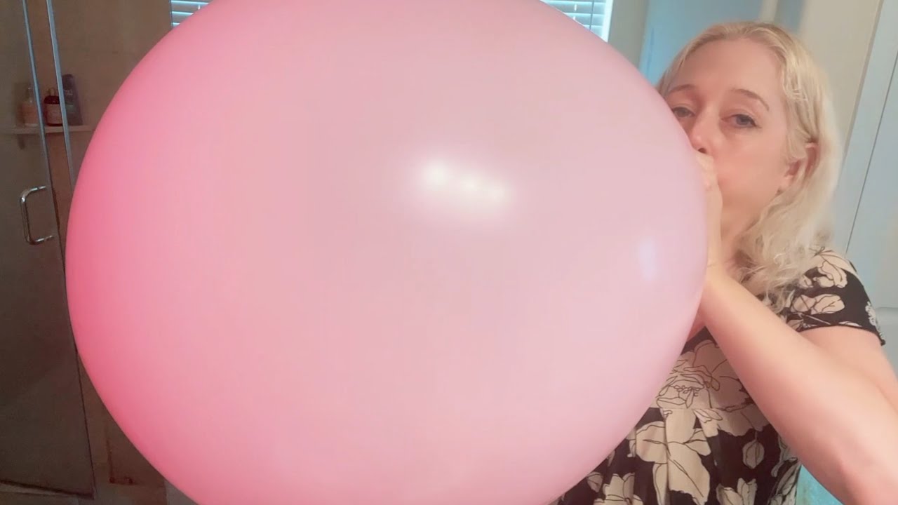 I blew up a giant pink balloon!