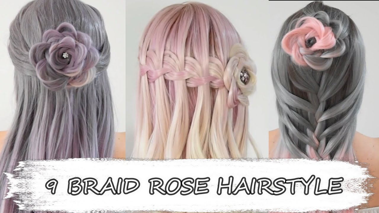 Acconciature BELLE per ragazze 😍 9 EASY BRAID ROSE HAIRSTYLE Tutorial | Hair Transformation