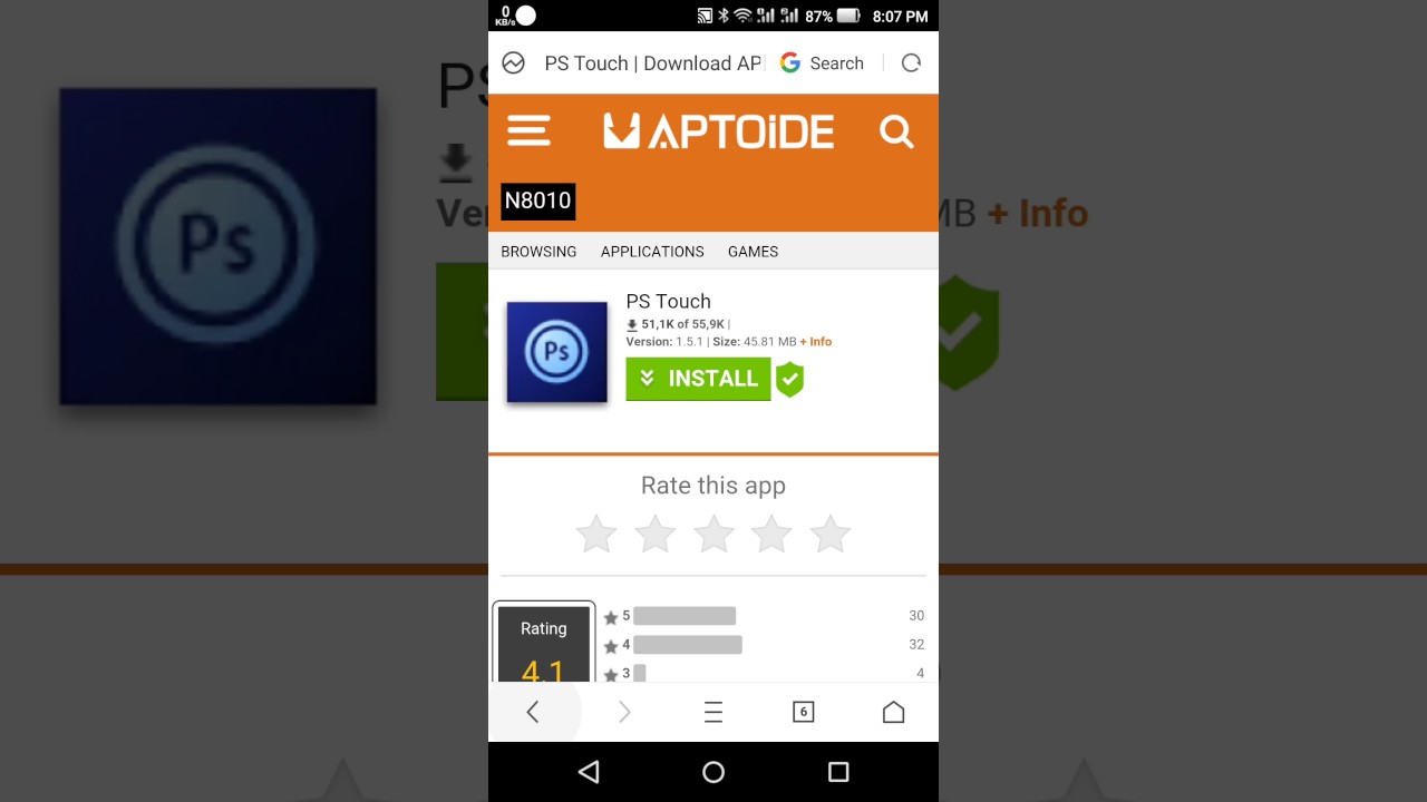 how to download and install ps touch on Android for free