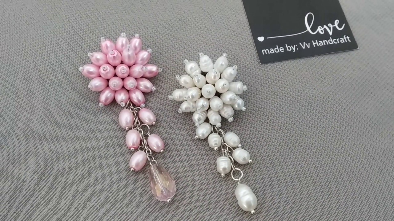 DIY TUTORIAL BROS MUTIARA MODEL BUNGA MATAHARI - beading jewelry - jewelry making