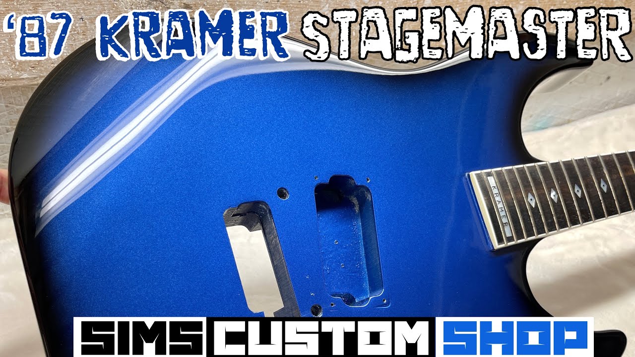 1987 Kramer Stagemaster Guitar - Lexus Ultrasonic Blue paint by Sims Custom Shop