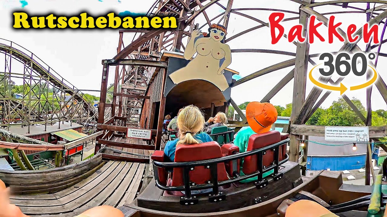 VR360 Rutschebanen Roller Coaster On Ride POV Bakken Denmark 2023 08 05