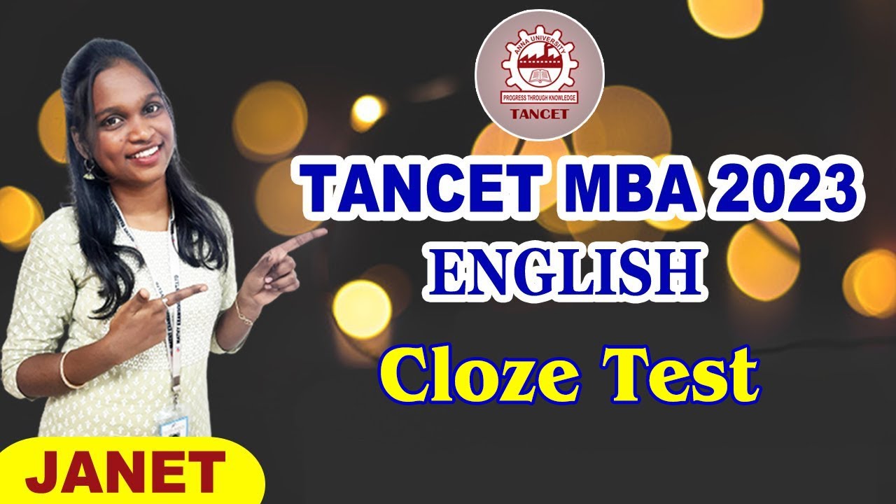 TANCET MBA 2023 | General English : Cloze Test | Tancet Exams