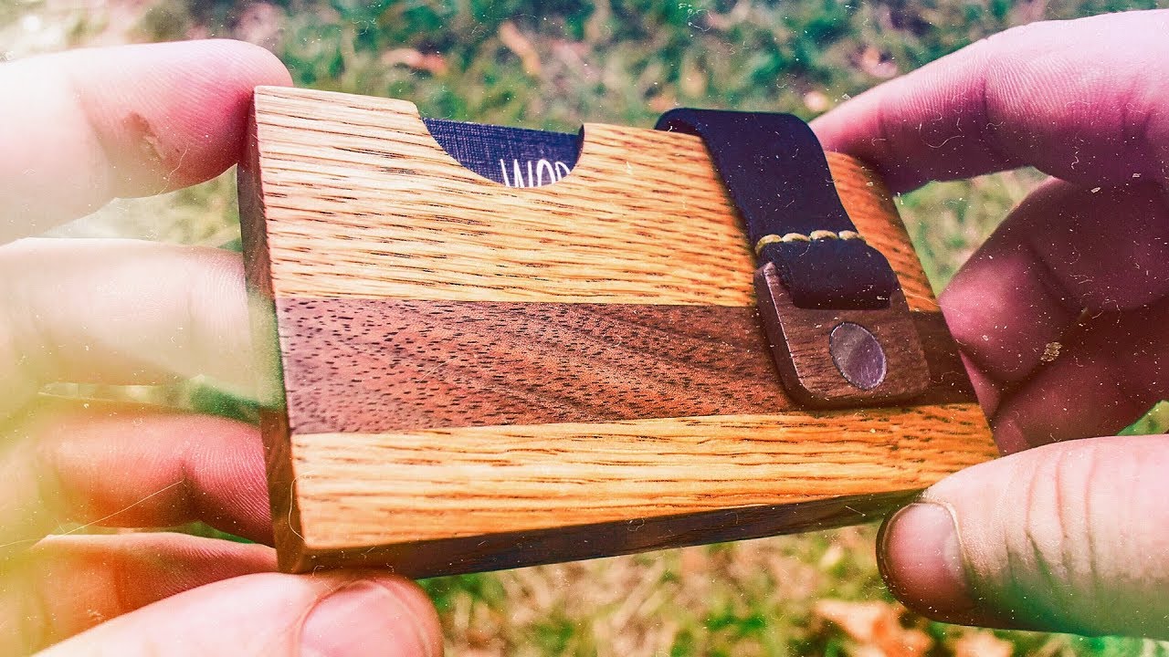 Крутая визитница за 10 рублей /  how to make a stylish business card from wood.