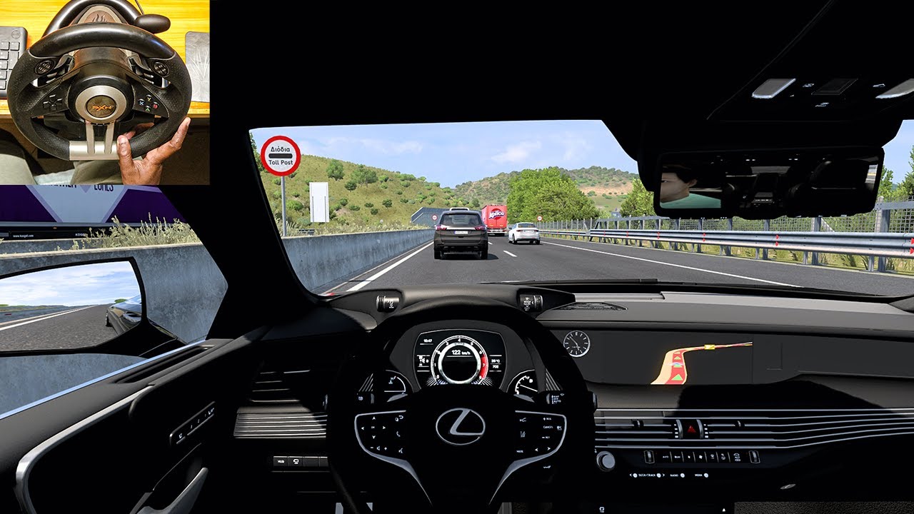 Lexus LS 500 interior View Driving | Euro Truck Simulator 2 - Steering Wheel Gameplay