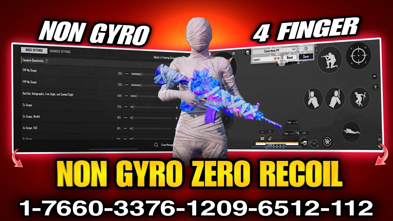 Non Gyro zero Recoil sensitivity Best NON GYROSCOPE  SENSITIVITY SETTINGS BGMI / PUBG MOBILE 2026 