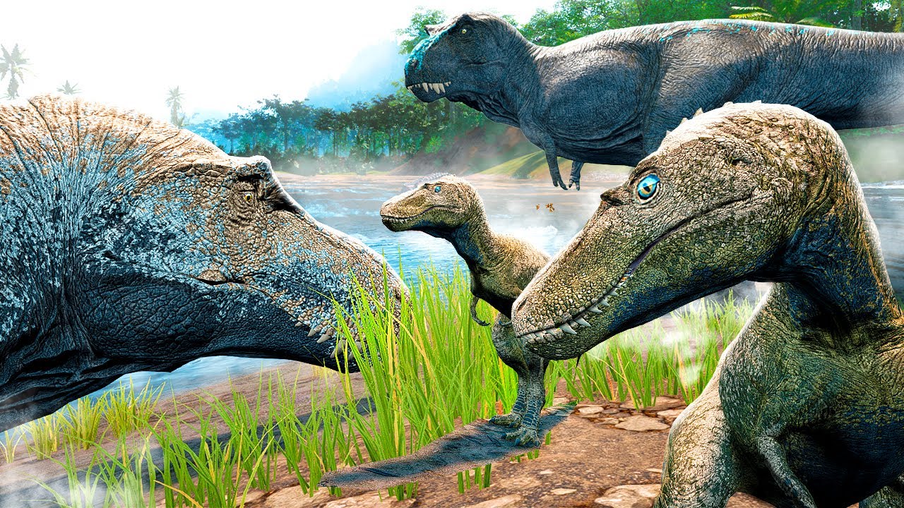 Dinossauro rex - Família Tiranossauro Rex, Bebê Saindo do Ninho, Protegendo minha Irmã - The Isle🦕