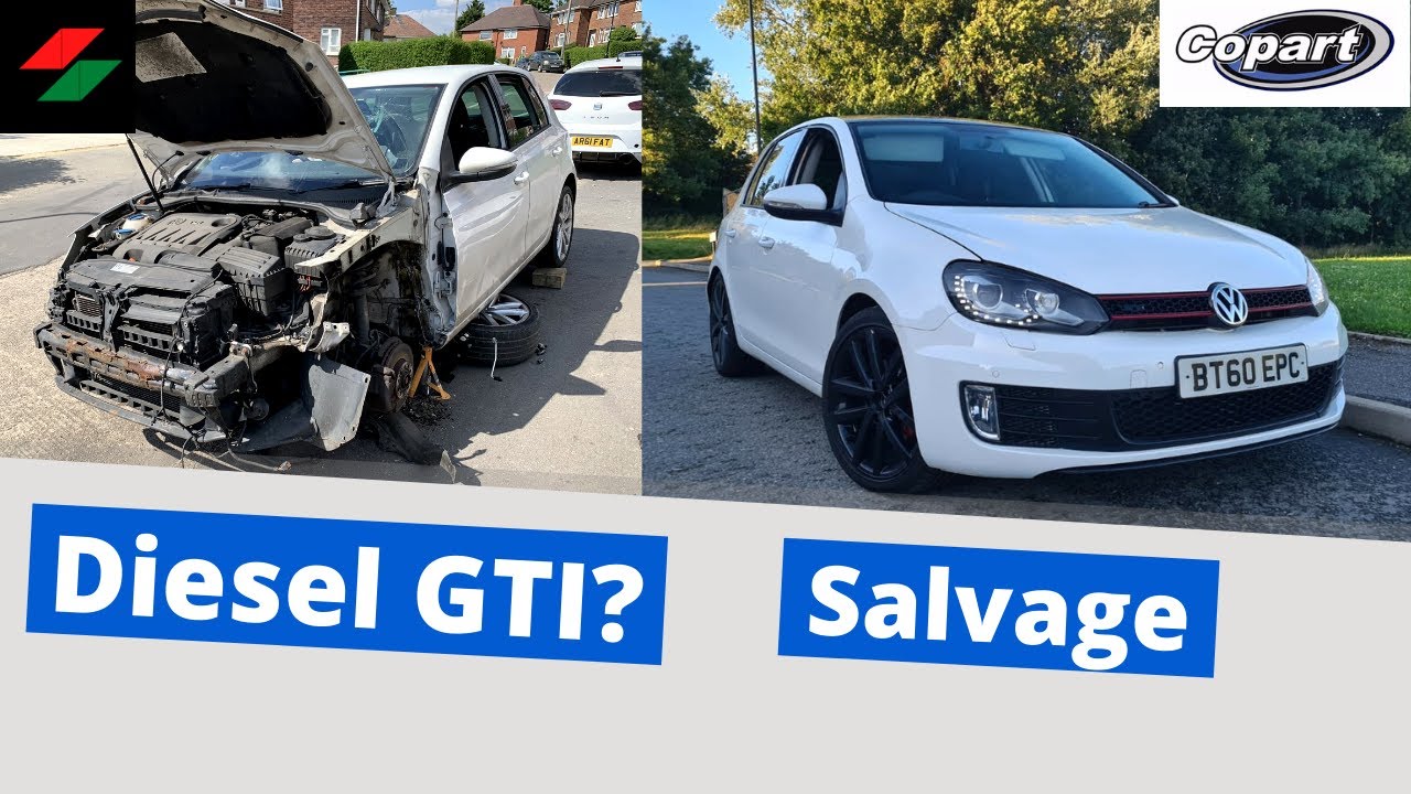Rebuilding Copart Salvage  £1600 CAT N VW Golf 2.0 TDI with GTI Parts in 5 mins