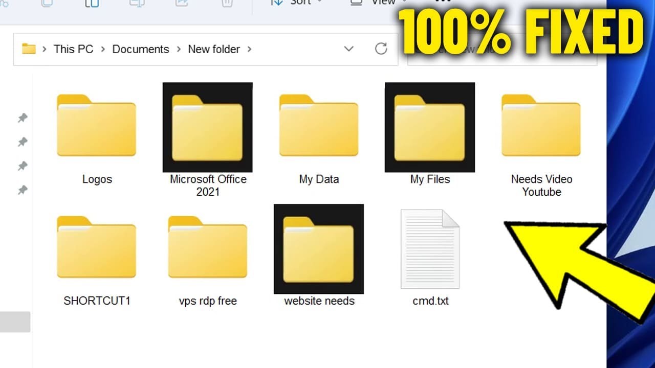 Black Background of Folder Icons in Windows 11 / 10 /8/7 - How To Fix Error black background Icon 📁✅