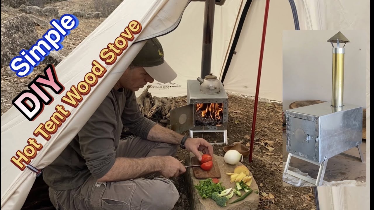 Simple and Cheap DIY Tent Wood Stove.
