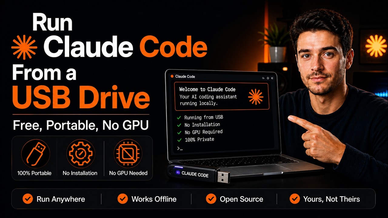 Run Claude Code From a USB Drive &mdash; Free, Portable, No GPU