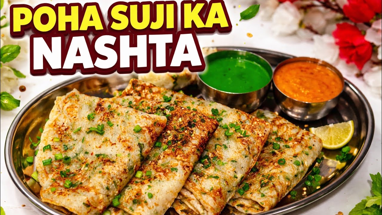 Poha Suji ka Instant Dosa | Bina Fermentation Soft Dosa | सिर्फ 10 मिनट में हेल्दी नाश्ता/Breakfast