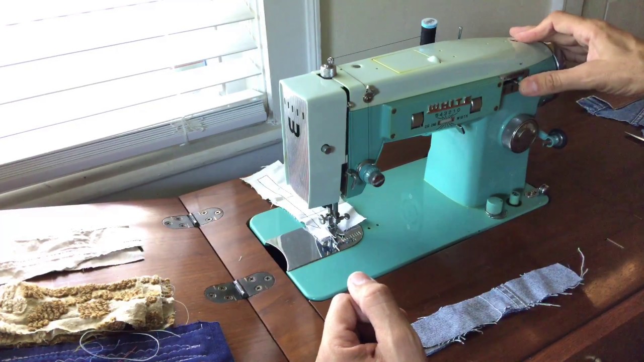 Fab Fifties White Brand Sewing Machine Model 1563 in Two-Tone Turquoise!!