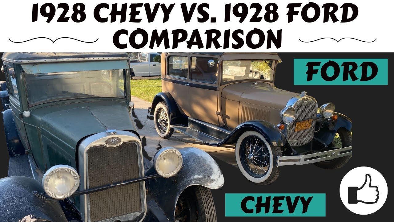 Сравнение Chevrolet Sedan 1928 года и Ford Model A 1928 года