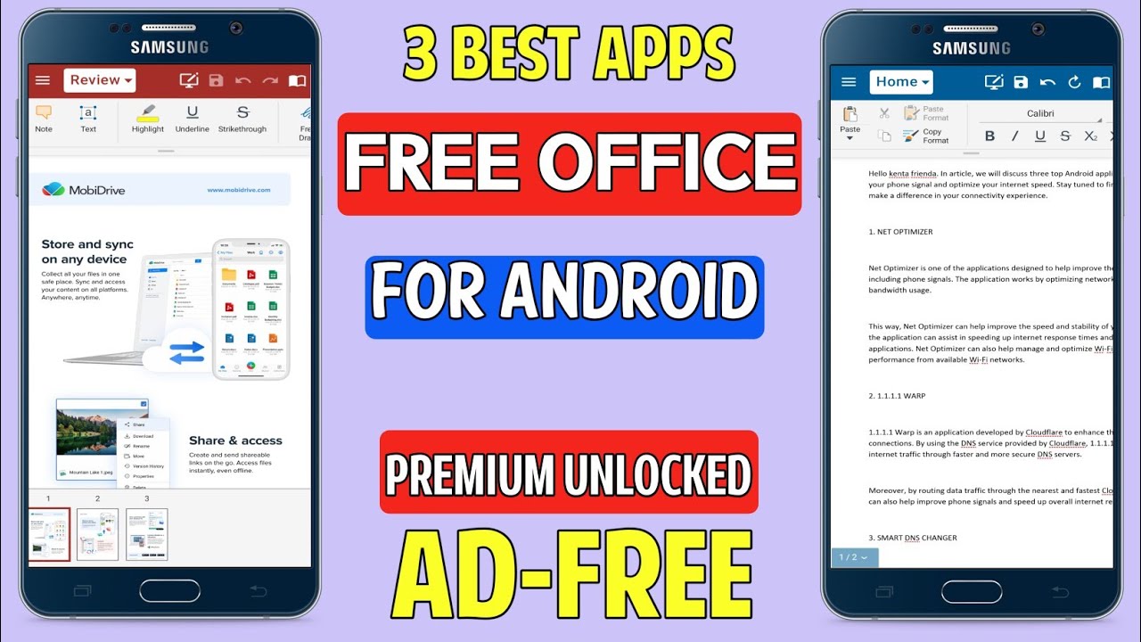 Top 3 Free Office Apps For Android