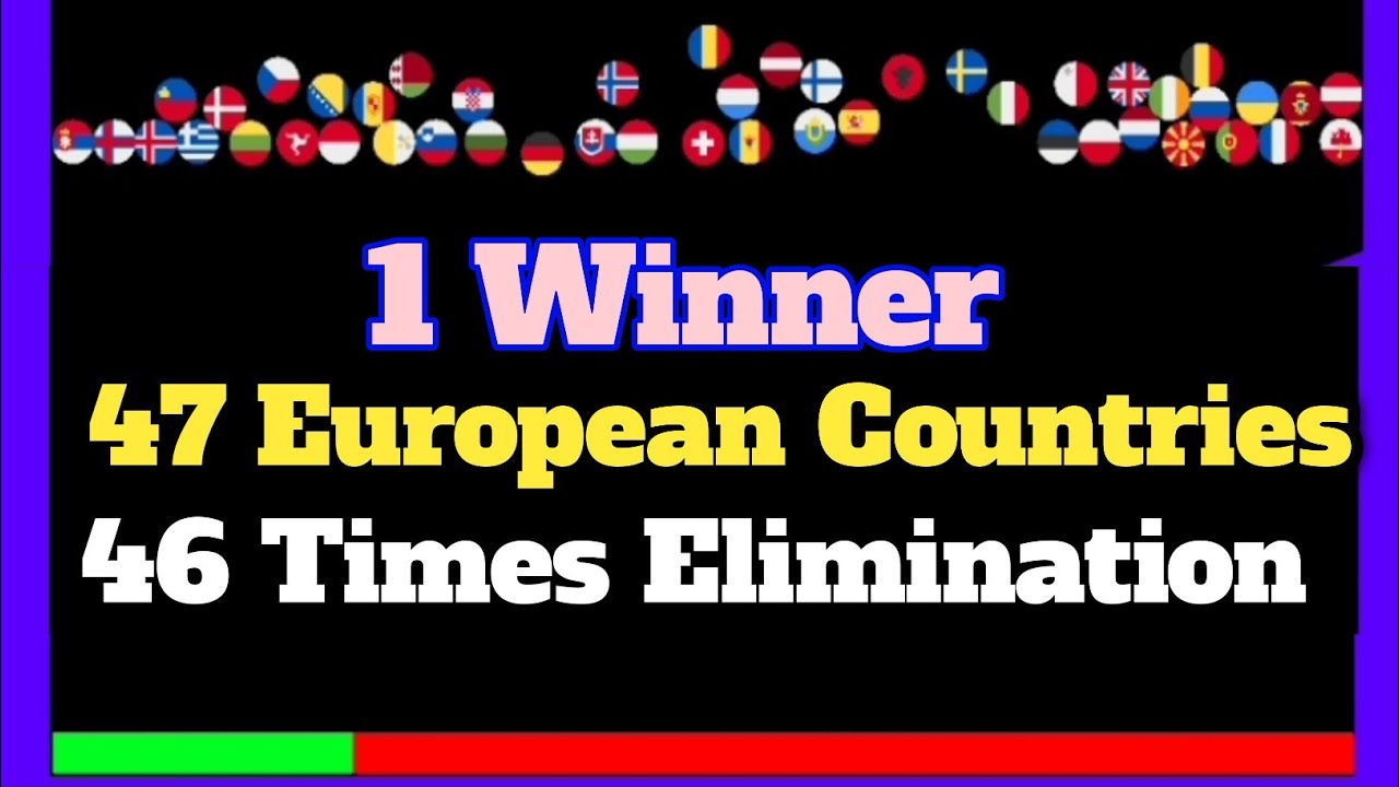 47 European Countries & 46 Times Elimination Country Marble Race Tournament | Country Marble Race