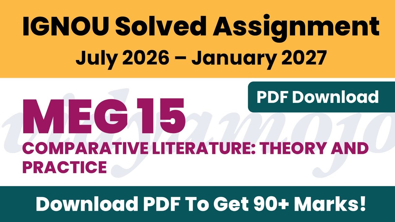 IGNOU MEG 15 Solved Assignment 2026-27 PDF Download | MEG MA English