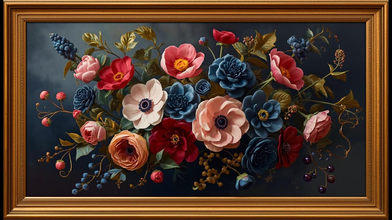 Vintage Blue Mood Wallpaper Background | Ultra HD 4K | Framed Original Digital Art