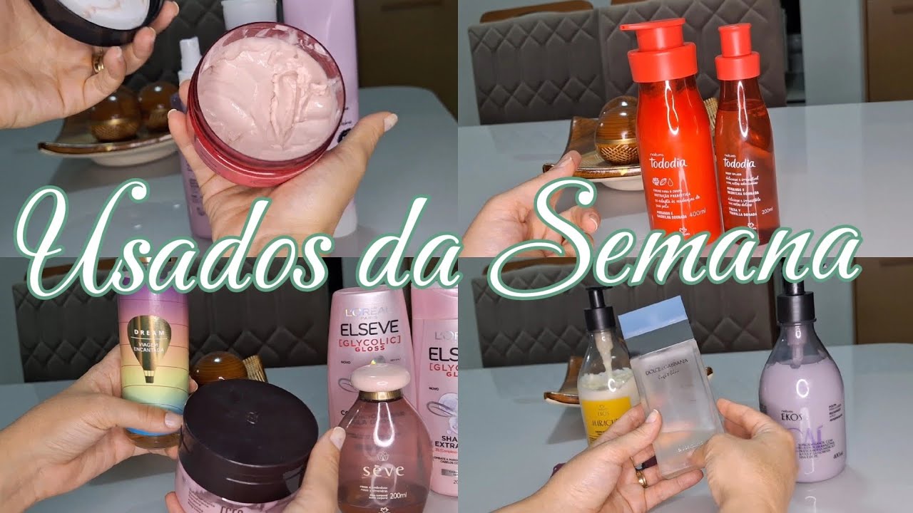 Usados da Semana - Hidratantes, Perfumes e produtos de cabelo