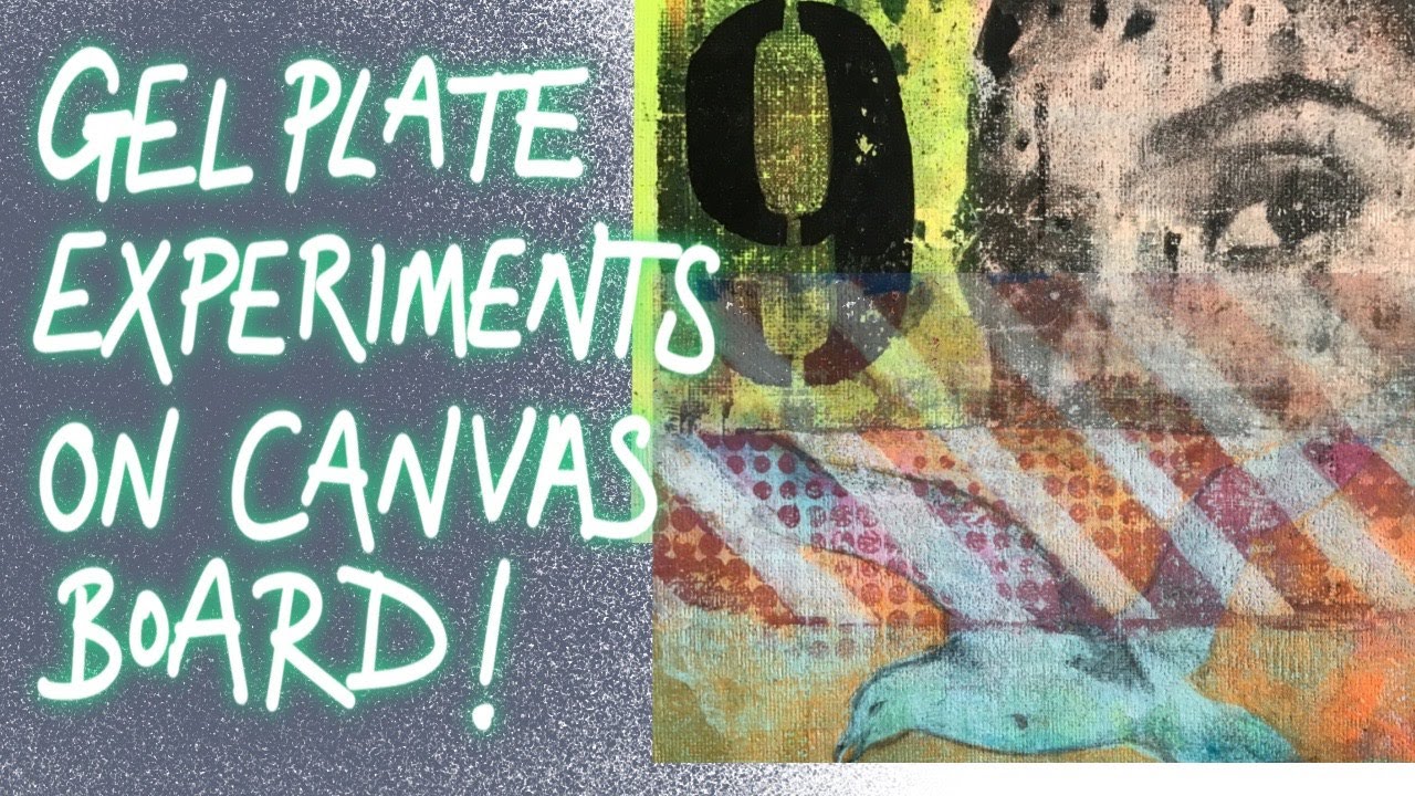 Gel plate print on canvas board experiments
