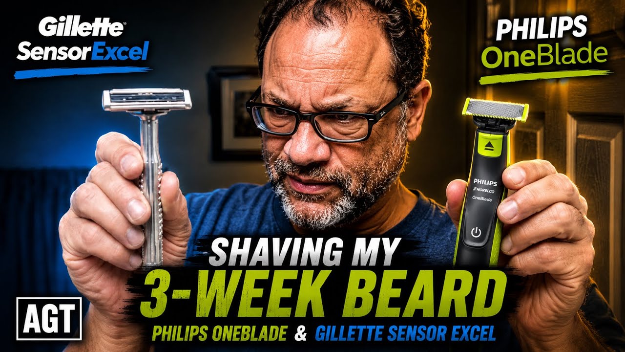 Shaving my 3-Week Beard with Philips OneBlade & Gillette Sensor Excel – average guy tested