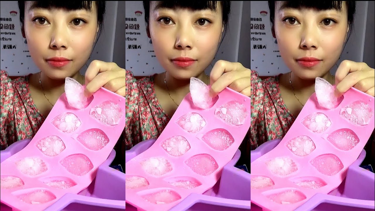 ASMR CLEAR HARD ICE EATING / ICE EATING. ZHAOFENG