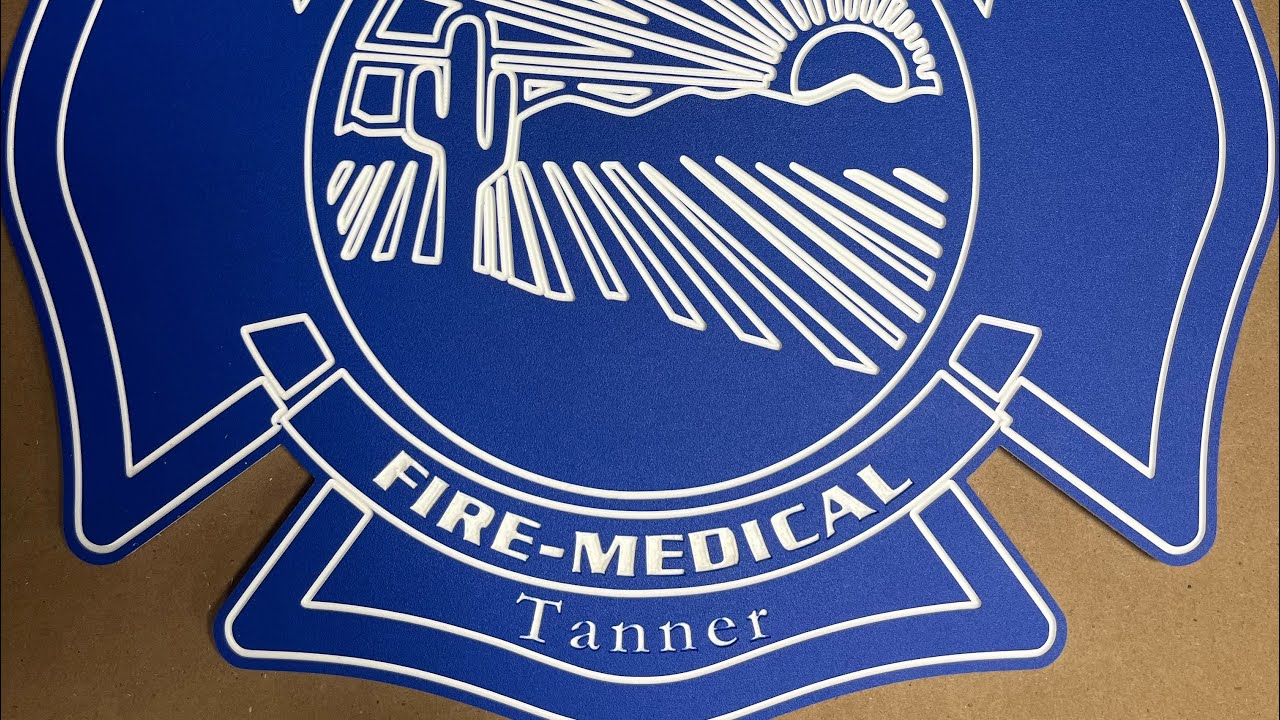 Custom sign for a Fire Captain made from king color core hdpe