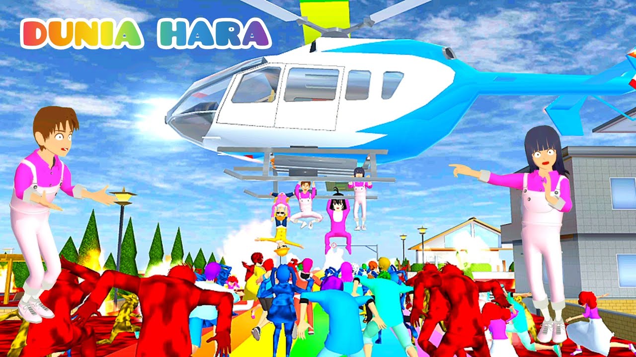 Hah Semua Orang Kota Sakura jadi Zombie 😱 Yuta Mio Melarikan Diri Cari Helikopter | Sakura School