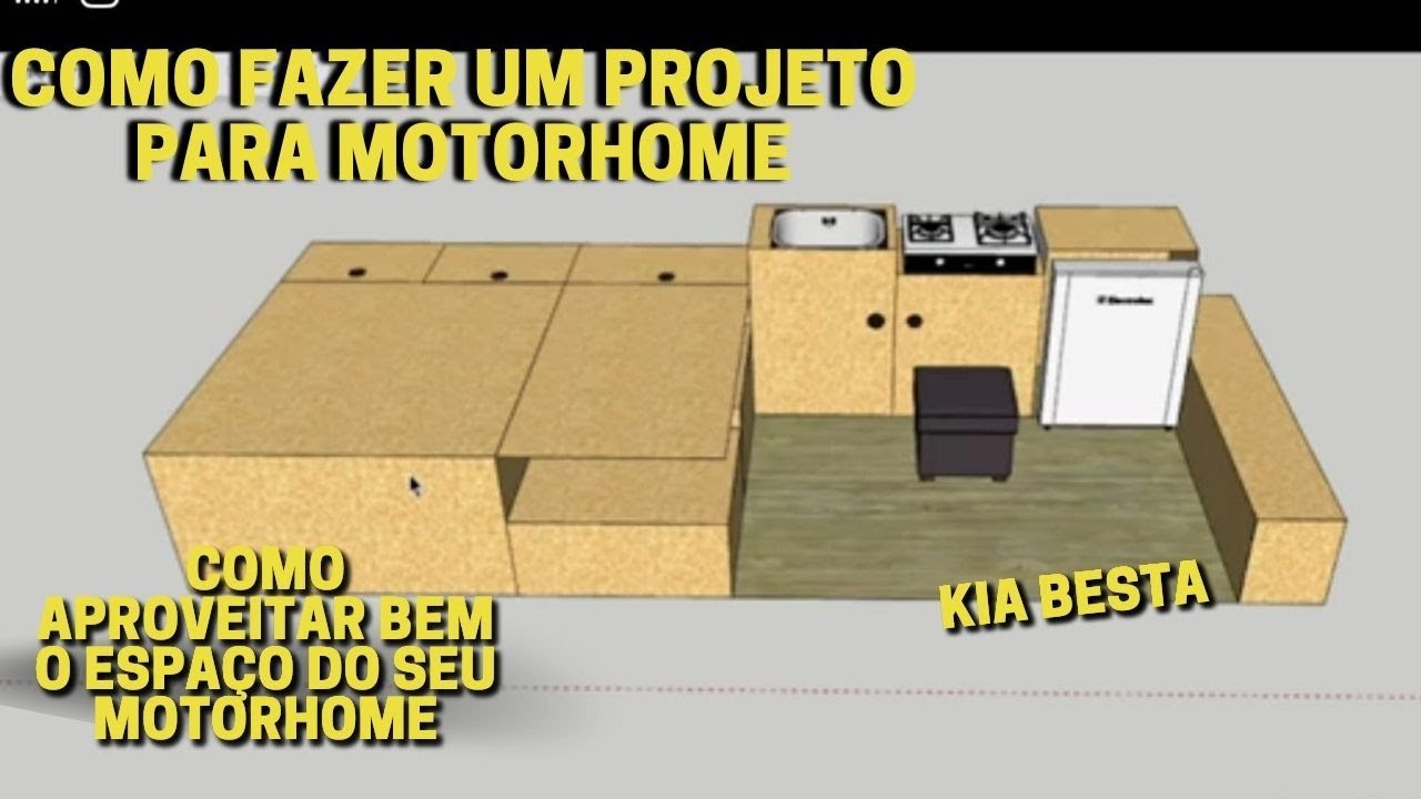 PROJETO DE COMO VAI FICAR O NOSSO MOTORHOME |  PROJETO 3D | VAN MOTORHOME | KIA BESTA