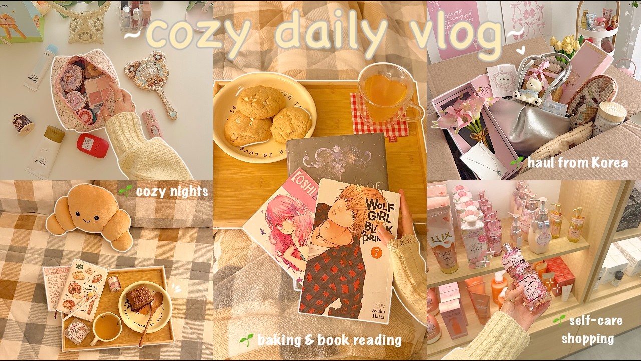 Daily vlog 🍪 cozy days in my life, self-care shopping, package from Korea, grocery, aesthetic
