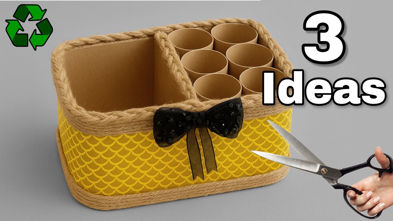 3 Genius DIY Cardboard Box Hacks ♻️😮 |  Easy Organizer & Storage Crafts