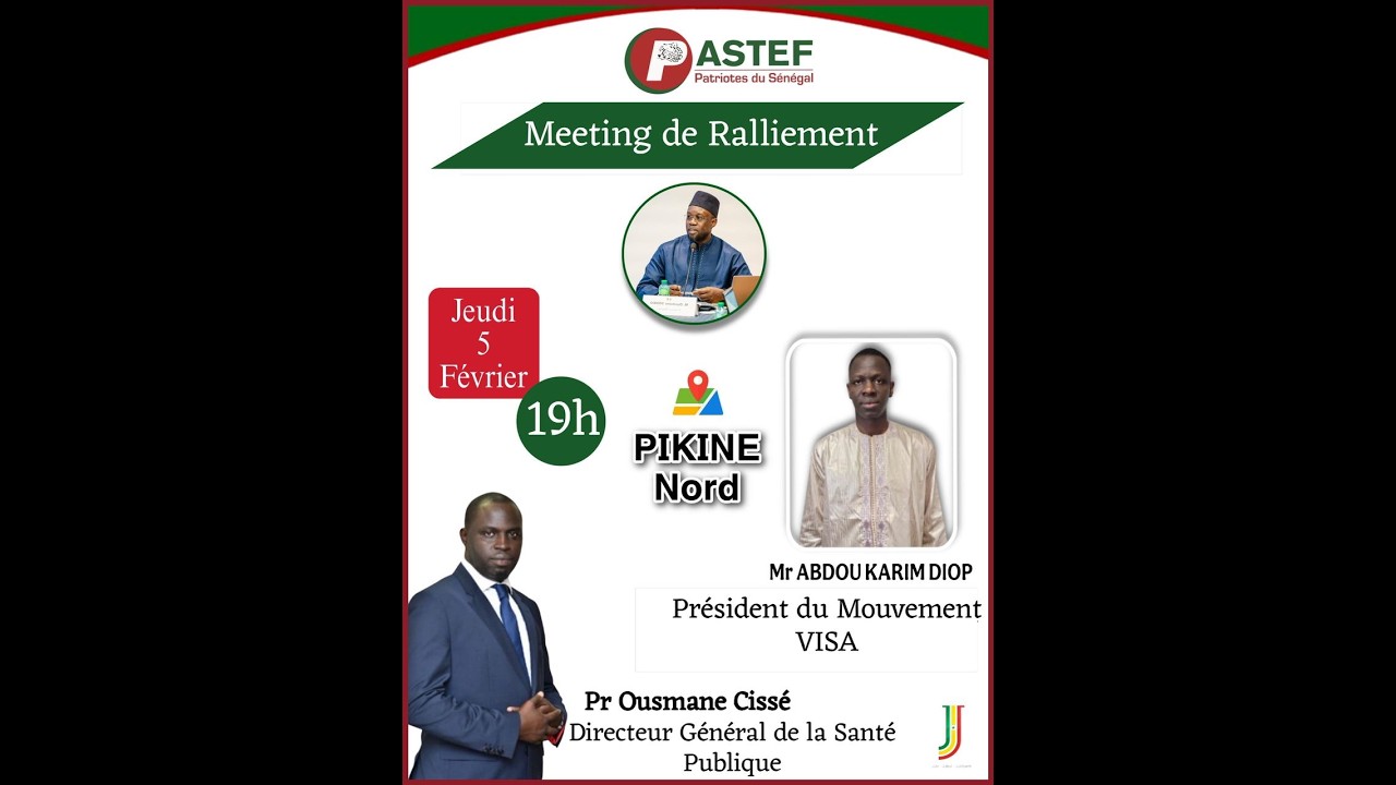 PIKINE NORD:MEETING DE RALLIEMENT ABDOU KARIM DIOP (VISA) REJOINT OUSMANE CISSÉ DE PASTÉF