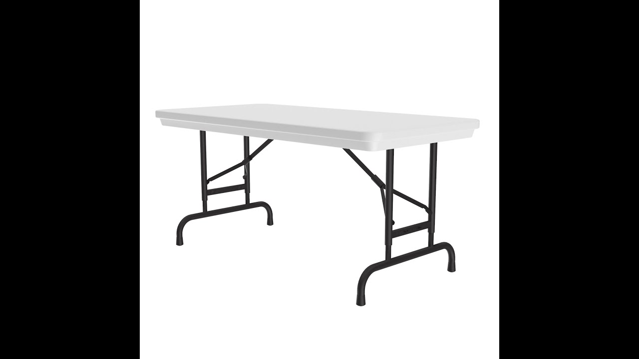 Correll Adjustable Height Blow Molded Plastic Folding Tables