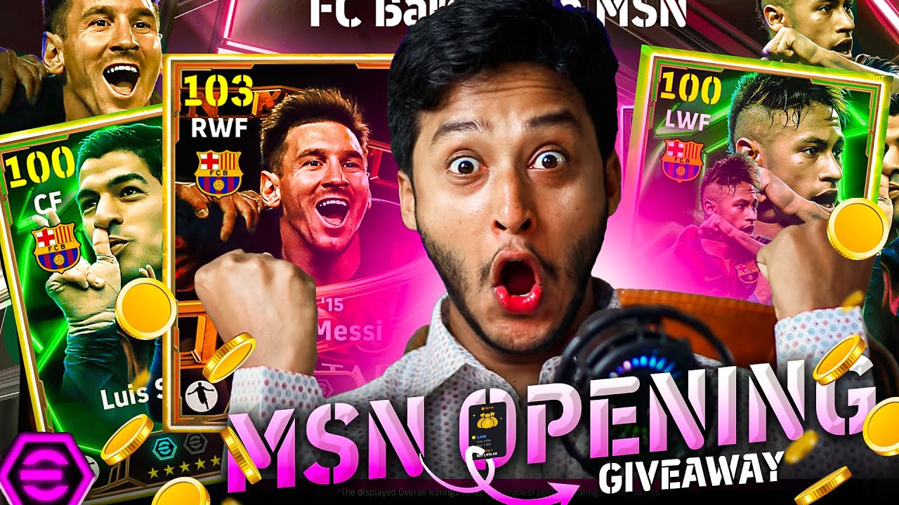 MSN Pack Opening & Giveaway efootball 2025 mobile🔥Messi 108🔥Suarez 105🔥Neymar105 Box spin🔥earn money