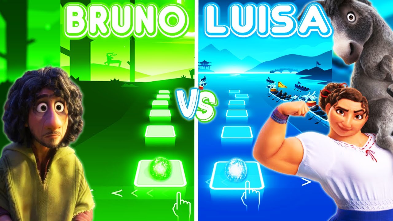 Encanto Bruno Vs Luisa | We Don't Talk About Bruno, Surface Pressure - Tiles Hop EDM Rush!
