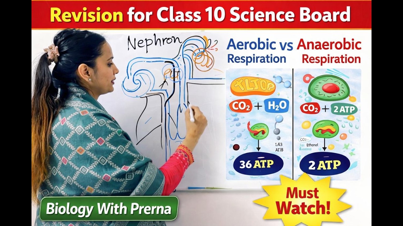 Nephron Structure & Aerobic vs Anaerobic Respiration | Complete Revision | Class 10 Science