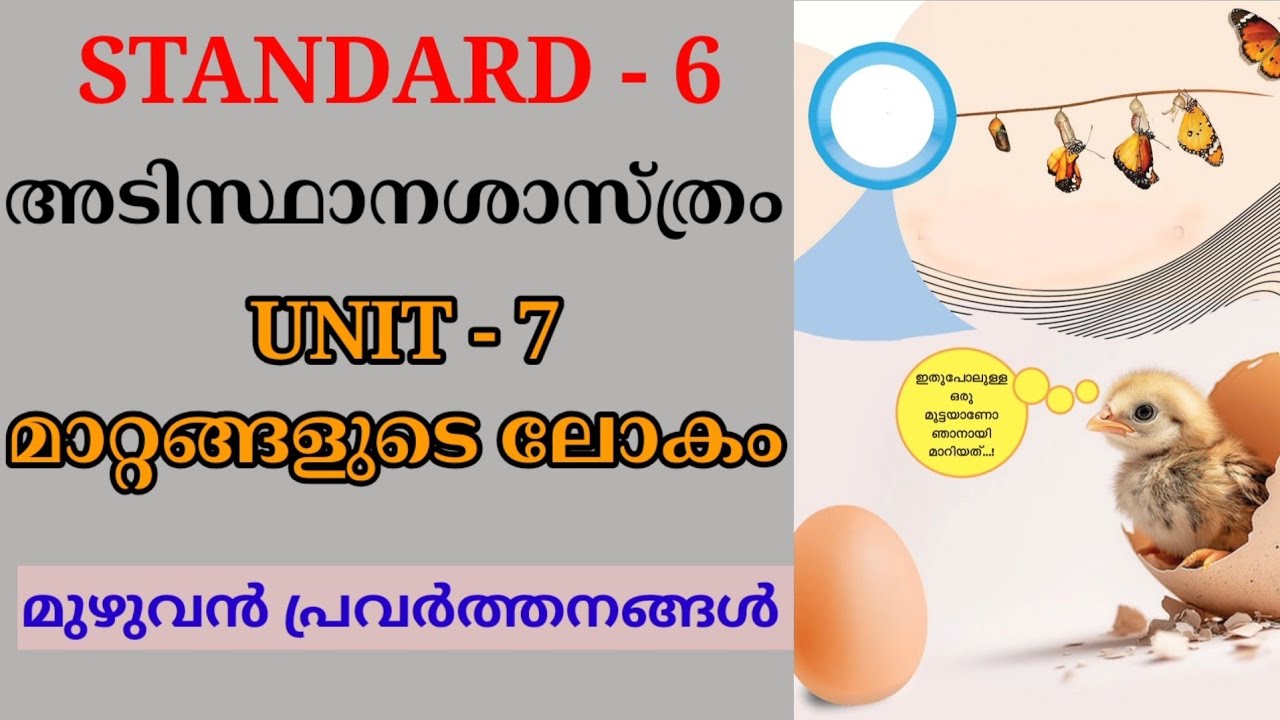 മാറ്റങ്ങളുടെ ലോകം STD 6 ADISTHANA SHASTHRAM UNIT 7 | MAATANGALUDE LOKAM CLASS 6 BASIC SCIENCE UNIT 7