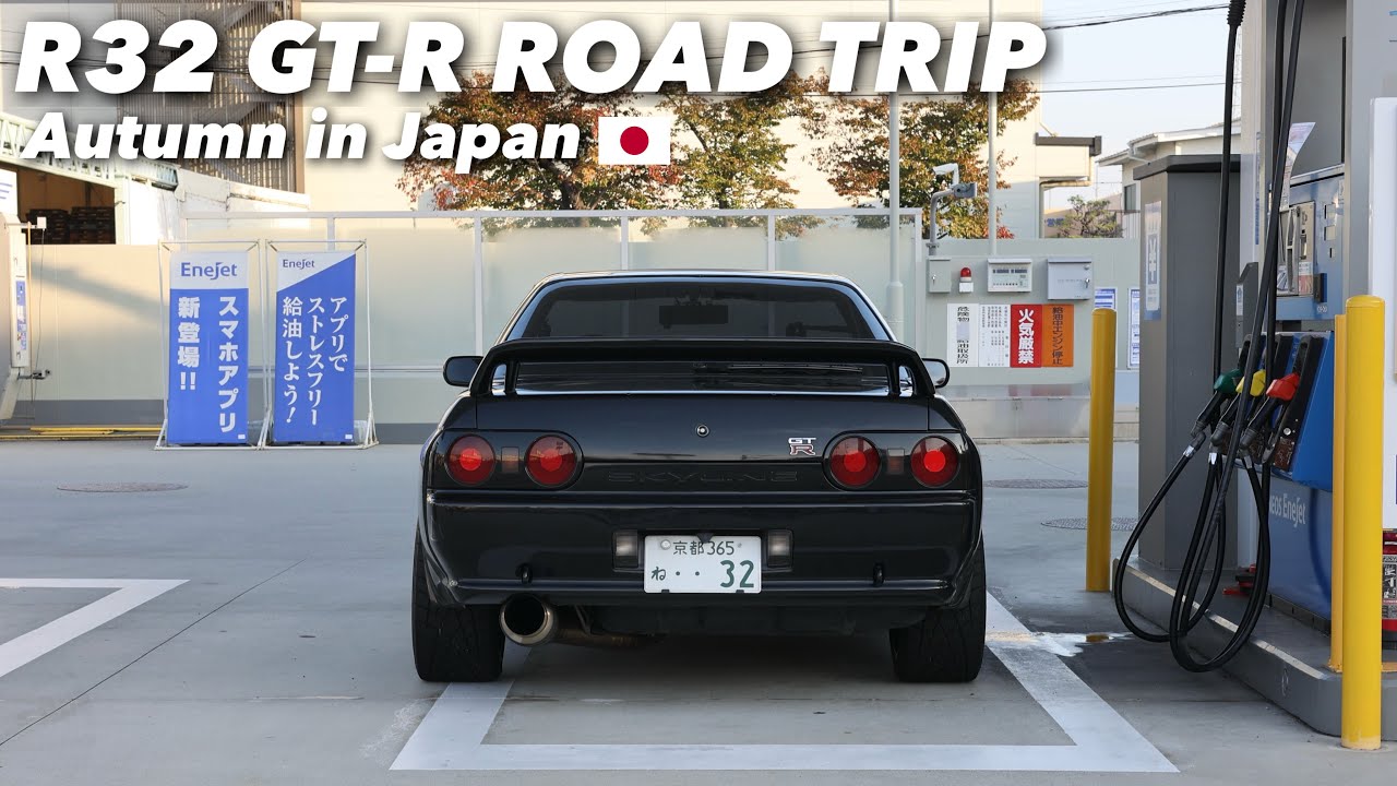 R32 GT-R Road Trip ー Through a Tunnel of Autumn Colors to a Stunning Mountain View