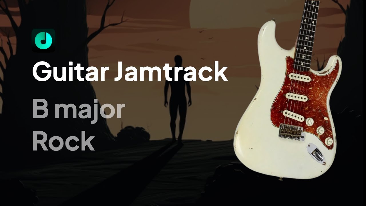 Hopeful Tomorrow - Rock Guitar Backing Track | B major | 80 BPM Jamtrack