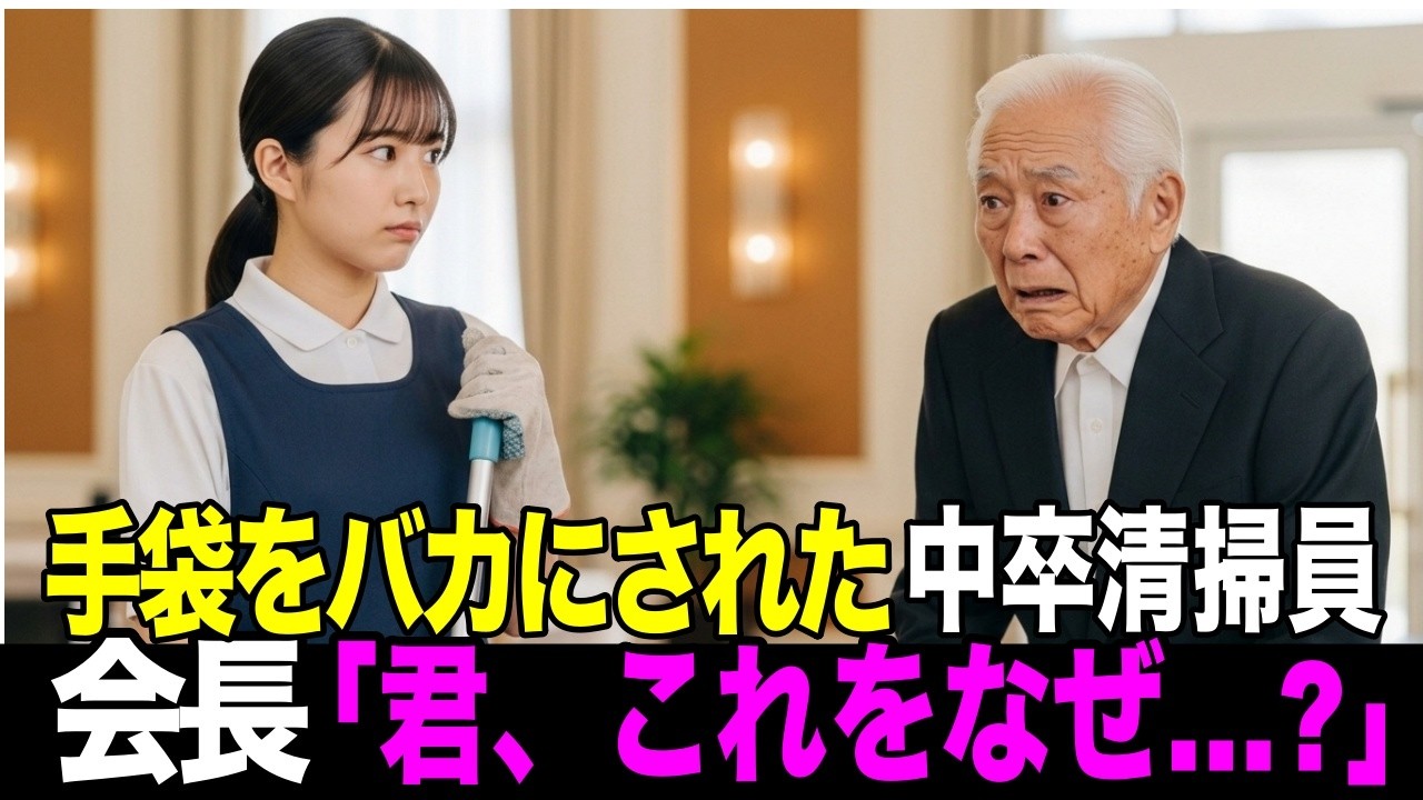 エリート支配人に手袋をバカにされた中卒清掃員。直後、会長が『それ、娘も持っていた』と突如涙した理由とは...