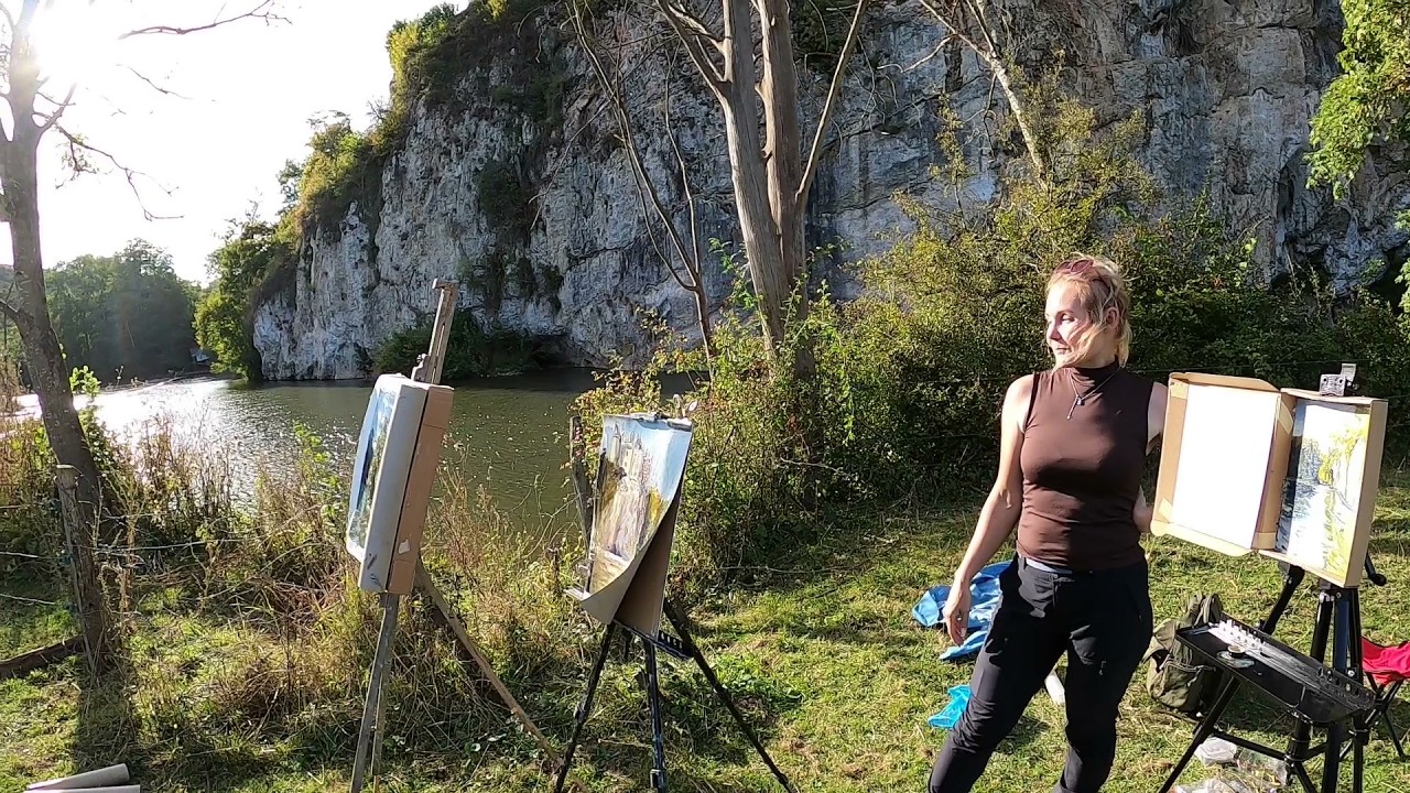 Рисуем Арденнские скалы. Бельгийский пленер. Замок, скалы, река и живопись с натуры. Фрейр.  День 1.