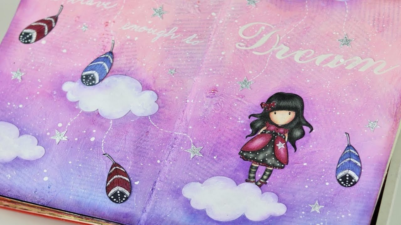 Dreamer art journal page and colored pencil blending tutorial