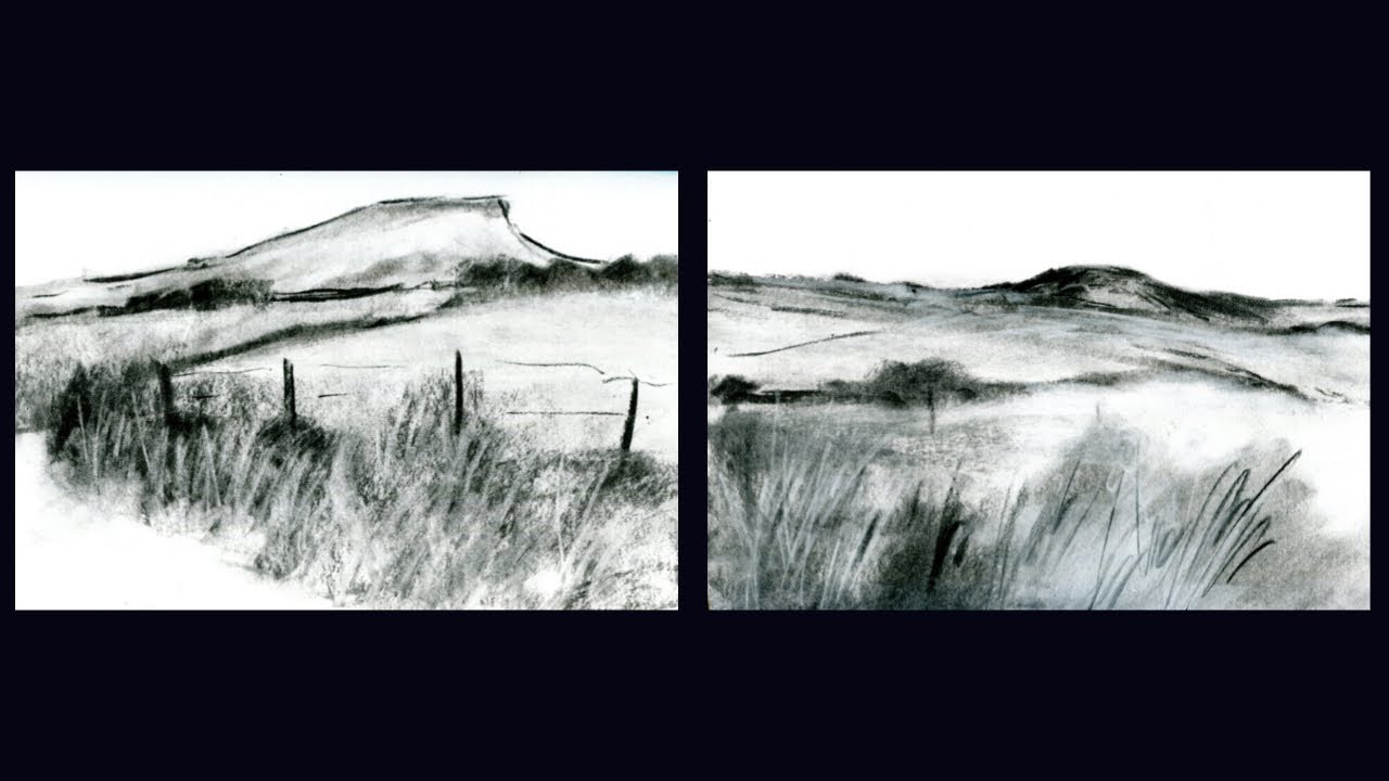 Some charcoal landscape drawing