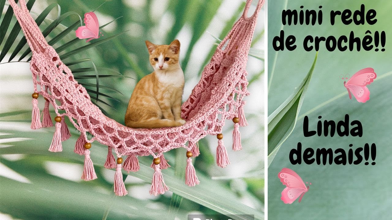 Mini rede de crochê - linda e fácil de fazer!!! Modelo 2 - #crochetutorial