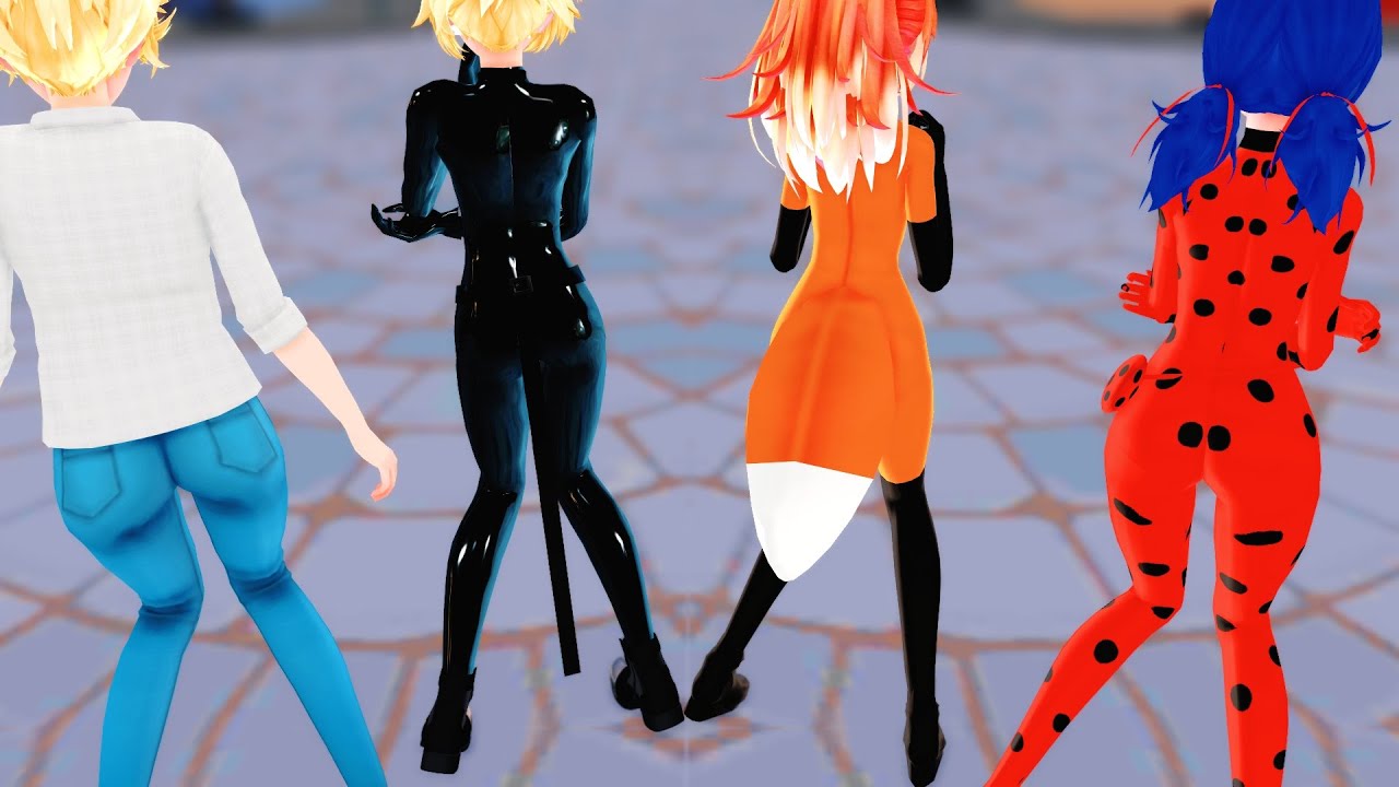 MMD Miraculous🐞Ghost Dance , Ladybug X ChatNoir X Adrian X Rena