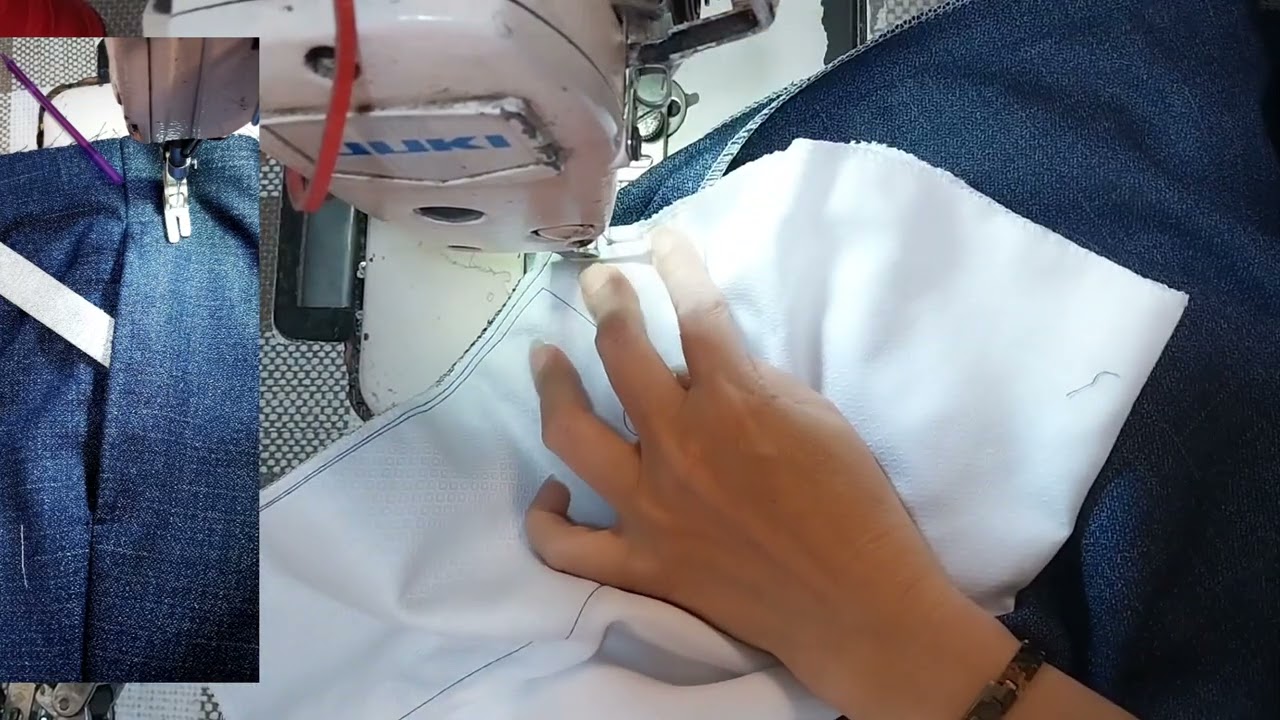 Hướng dẫn may túi thẳng quần tây,túi liền sườn