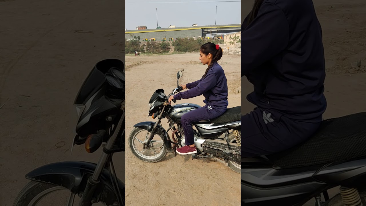 Girl riding on platina, learning how to ride a bike.?? Go to Description for more video links!!!