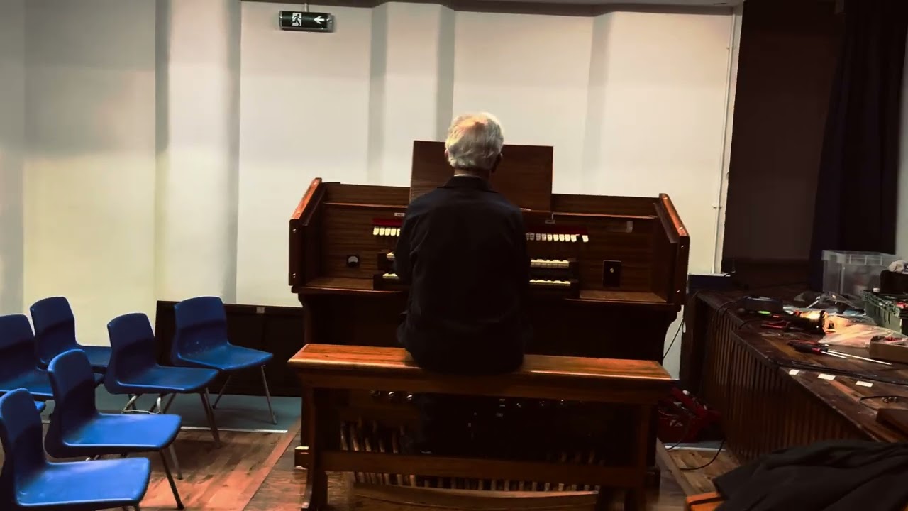 Geoffrey Coffin playing Millthorpe School's organ