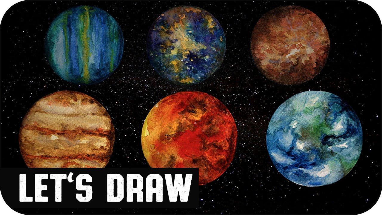 Let's Draw PLANETS (speed painting) ▼ voidea